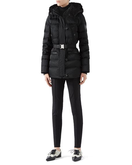 gucci black down jacket with beaver fur trim|Gucci blazers for women.